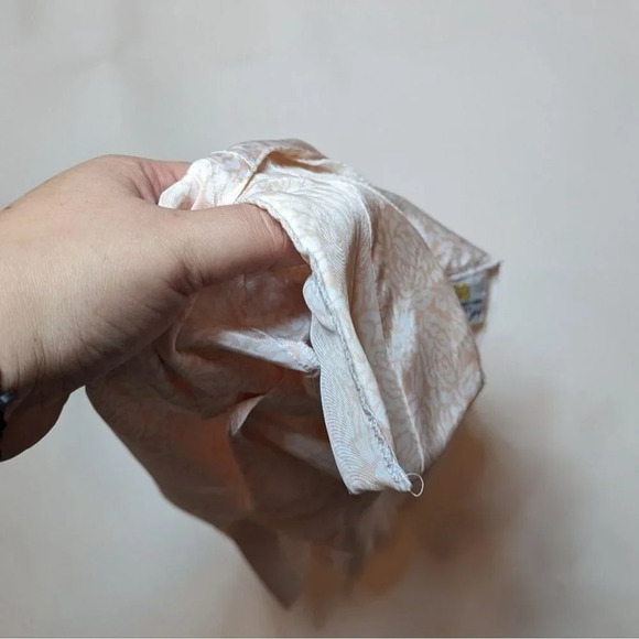 Vintage Elite Floral Peach Pink Peplum Pleated Button Down Top Woman 14  Barbie - Picture 8 of 8